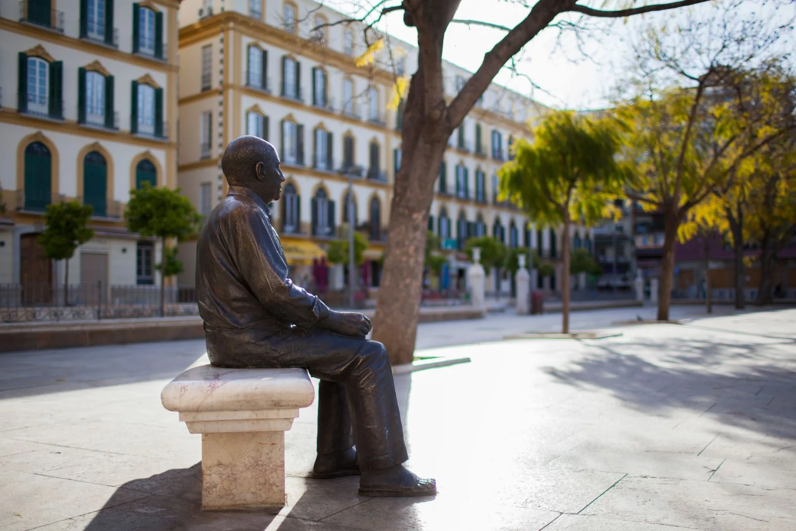 Picasso statue in Plaza de Merced